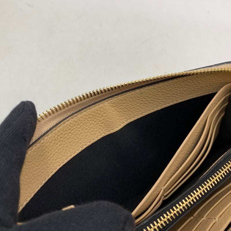 【中古品】【メンズ/レディース】 VERSACE ヴェルサーチ VIRTUS ROUND ZIP WALLET ヴィルトゥス ラウンドジップ ウォレット 長財布 181-260614-as-18-izu カラー：ベージュ 万代Net店