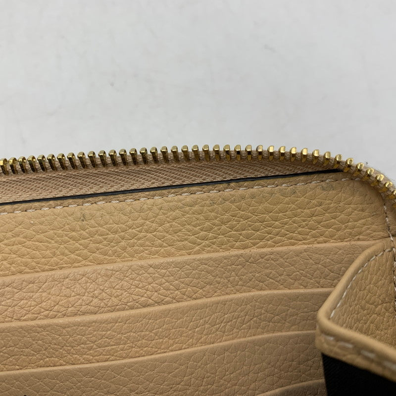 【中古品】【メンズ/レディース】 VERSACE ヴェルサーチ VIRTUS ROUND ZIP WALLET ヴィルトゥス ラウンドジップ ウォレット 長財布 181-260614-as-18-izu カラー：ベージュ 万代Net店