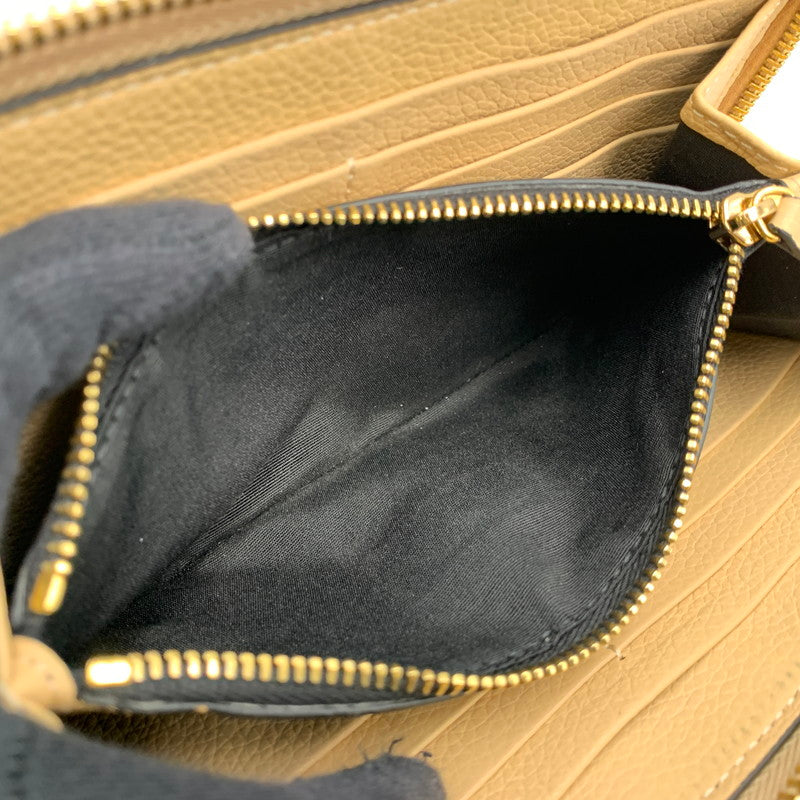 【中古品】【メンズ/レディース】 VERSACE ヴェルサーチ VIRTUS ROUND ZIP WALLET ヴィルトゥス ラウンドジップ ウォレット 長財布 181-260614-as-18-izu カラー：ベージュ 万代Net店