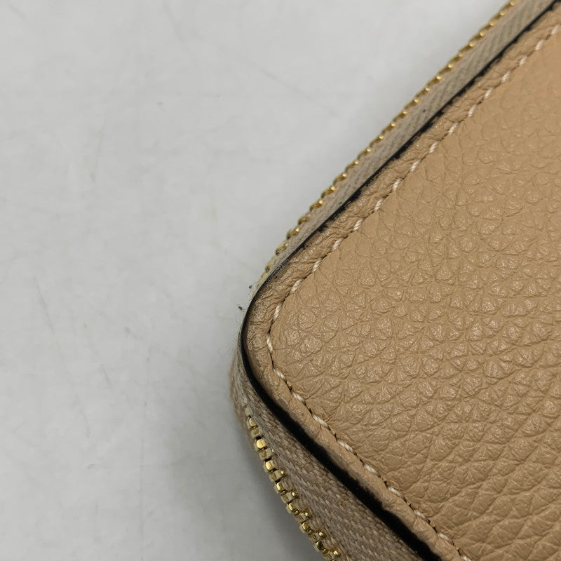 【中古品】【メンズ/レディース】 VERSACE ヴェルサーチ VIRTUS ROUND ZIP WALLET ヴィルトゥス ラウンドジップ ウォレット 長財布 181-260614-as-18-izu カラー：ベージュ 万代Net店
