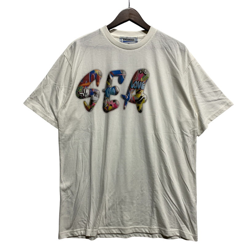 【中古品】【メンズ】 WIND AND SEA ウィンダンシー × MARTIN WHATSON マーティン ワトソン RECYCLED FISHING NET NYLON TURTLE リサイクルド・フィッシングネット ナイロン タートル S S TEE ショートスリーブ Tシャツ トップス 半袖 142-260625-ya-10-izu サイズ：L カラー：ホワイト 万代Net店