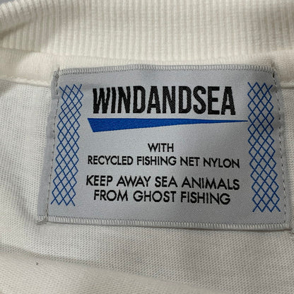 【中古品】【メンズ】 WIND AND SEA ウィンダンシー × MARTIN WHATSON マーティン ワトソン RECYCLED FISHING NET NYLON TURTLE リサイクルド・フィッシングネット ナイロン タートル S S TEE ショートスリーブ Tシャツ トップス 半袖 142-260625-ya-10-izu サイズ：L カラー：ホワイト 万代Net店