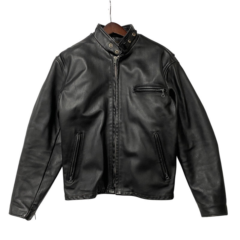【中古品】【メンズ】 SCHOTT ショット 641 USA製 BOA LINER STANDCOLLAR SINGLE RIDERS JACKET ボア ライナー スタンドカラー シングル ライダース ジャケット アウター 145-260615-cs-01-izu サイズ：40 カラー：ブラック 万代Net店