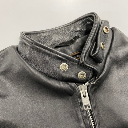 【中古品】【メンズ】 SCHOTT ショット 641 USA製 BOA LINER STANDCOLLAR SINGLE RIDERS JACKET ボア ライナー スタンドカラー シングル ライダース ジャケット アウター 145-260615-cs-01-izu サイズ：40 カラー：ブラック 万代Net店