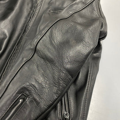 【中古品】【メンズ】 SCHOTT ショット 641 USA製 BOA LINER STANDCOLLAR SINGLE RIDERS JACKET ボア ライナー スタンドカラー シングル ライダース ジャケット アウター 145-260615-cs-01-izu サイズ：40 カラー：ブラック 万代Net店