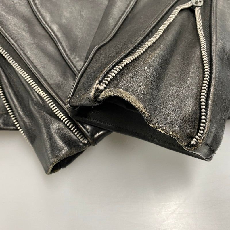 【中古品】【メンズ】 SCHOTT ショット 641 USA製 BOA LINER STANDCOLLAR SINGLE RIDERS JACKET ボア ライナー スタンドカラー シングル ライダース ジャケット アウター 145-260615-cs-01-izu サイズ：40 カラー：ブラック 万代Net店