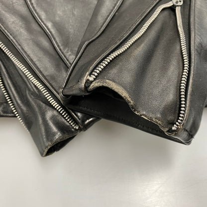 【中古品】【メンズ】 SCHOTT ショット 641 USA製 BOA LINER STANDCOLLAR SINGLE RIDERS JACKET ボア ライナー スタンドカラー シングル ライダース ジャケット アウター 145-260615-cs-01-izu サイズ：40 カラー：ブラック 万代Net店