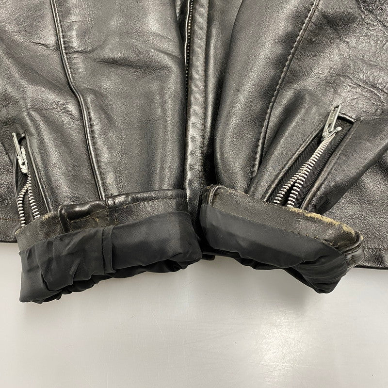 【中古品】【メンズ】 SCHOTT ショット 641 USA製 BOA LINER STANDCOLLAR SINGLE RIDERS JACKET ボア ライナー スタンドカラー シングル ライダース ジャケット アウター 145-260615-cs-01-izu サイズ：40 カラー：ブラック 万代Net店