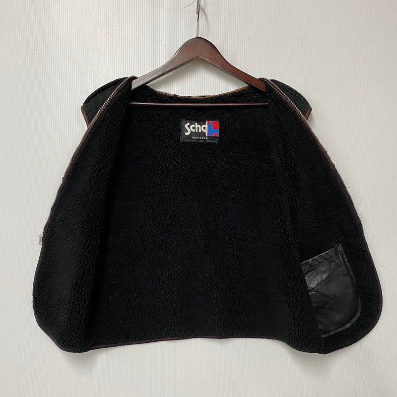 【中古品】【メンズ】 SCHOTT ショット 641 USA製 BOA LINER STANDCOLLAR SINGLE RIDERS JACKET ボア ライナー スタンドカラー シングル ライダース ジャケット アウター 145-260615-cs-01-izu サイズ：40 カラー：ブラック 万代Net店