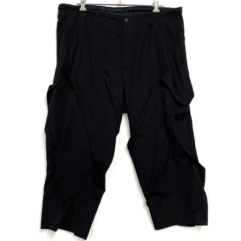 【中古品】【メンズ】 YOHJI YAMAMOTO POUR HOMME ヨウジヤマモトプールオム HM-P02-100 WOOL GABARDINE RANDOM TACK PANTS ウール ギャバジン タック パンツ 151-260617-kh-10-izu サイズ：2 カラー：ブラック 万代Net店