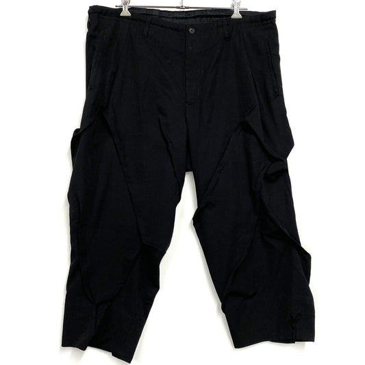 【中古品】【メンズ】 YOHJI YAMAMOTO POUR HOMME ヨウジヤマモトプールオム HM-P02-100 WOOL GABARDINE RANDOM TACK PANTS ウール ギャバジン タック パンツ 151-260617-kh-10-izu サイズ：2 カラー：ブラック 万代Net店