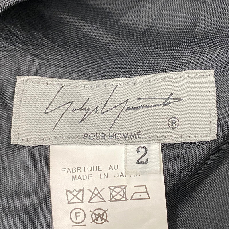 【中古品】【メンズ】 YOHJI YAMAMOTO POUR HOMME ヨウジヤマモトプールオム HM-P02-100 WOOL GABARDINE RANDOM TACK PANTS ウール ギャバジン タック パンツ 151-260617-kh-10-izu サイズ：2 カラー：ブラック 万代Net店
