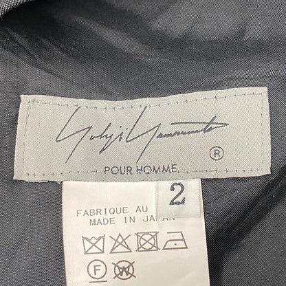 【中古品】【メンズ】 YOHJI YAMAMOTO POUR HOMME ヨウジヤマモトプールオム HM-P02-100 WOOL GABARDINE RANDOM TACK PANTS ウール ギャバジン タック パンツ 151-260617-kh-10-izu サイズ：2 カラー：ブラック 万代Net店