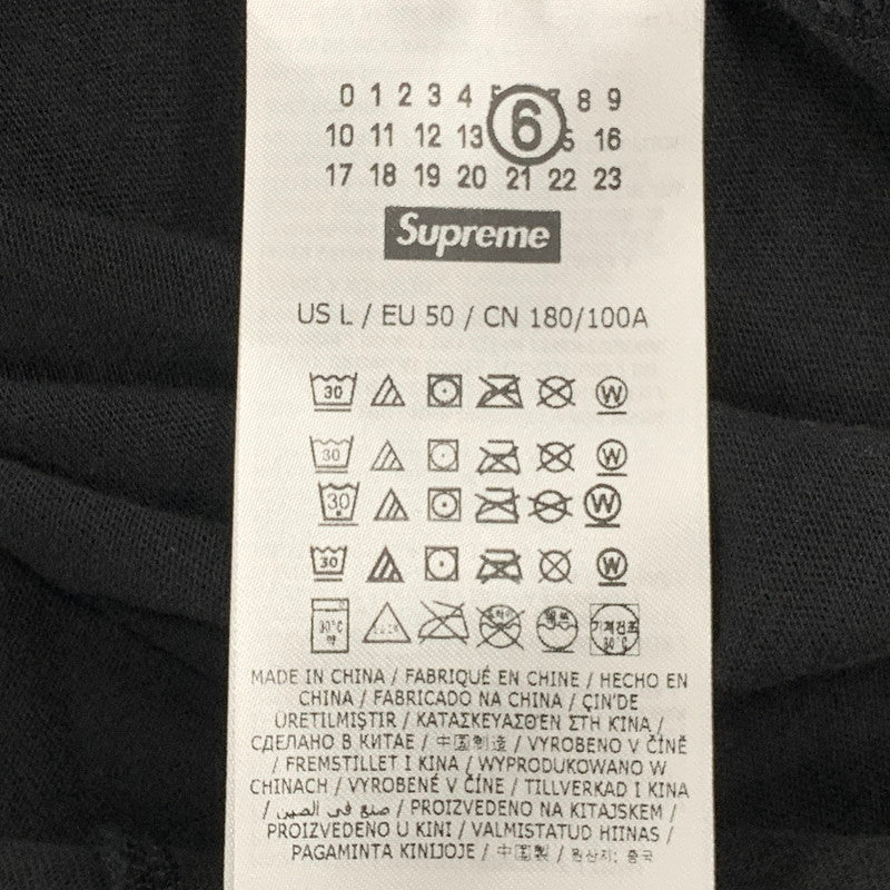 【中古美品】【メンズ】 Supreme シュプリーム × MM6 MAISON MARGIELA エムエム6 メゾン マルジェラ SPLIT S/S TEE スプリット ショートスリーブ Tシャツ 半袖 149-260614-as-25-izu サイズ：L カラー：ブラック 万代Net店
