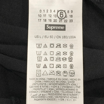 【中古美品】【メンズ】 Supreme シュプリーム × MM6 MAISON MARGIELA エムエム6 メゾン マルジェラ SPLIT S/S TEE スプリット ショートスリーブ Tシャツ 半袖 149-260614-as-25-izu サイズ：L カラー：ブラック 万代Net店