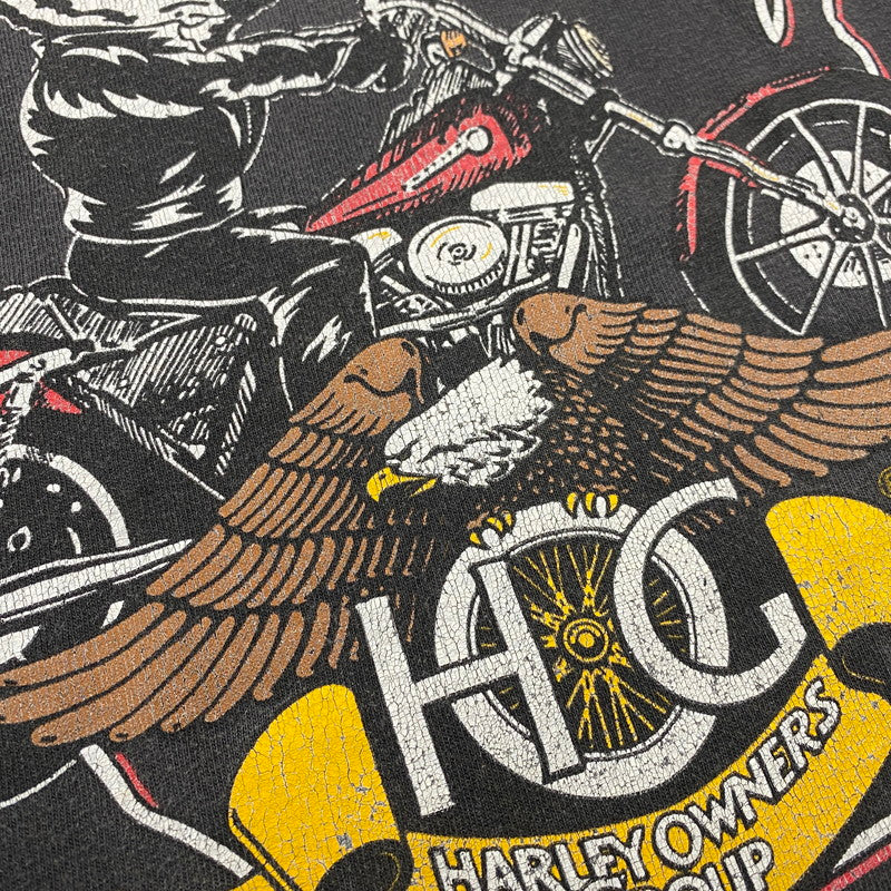 【中古品】【メンズ】 HARLEY-DAVIDSON ハーレーダビッドソン R.K.STRATMAN 両シングル USA製 PRINT SS TEE プリント ショートスリーブ ティー トップス 半袖 146-260615-cs-10-izu サイズ：L カラー：ブラック 万代Net店