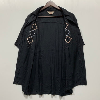 【中古品】【メンズ】 STYLE EYES SUGAR CANE スタイルアイズ シュガーケーン SE32854 DIAMOND STITCH OPENCOLLAR SHIRT ダイヤモンド ステッチ オープンカラー シャツ 145-260627-kh-04-izu サイズ：L カラー：ブラック 万代Net店
