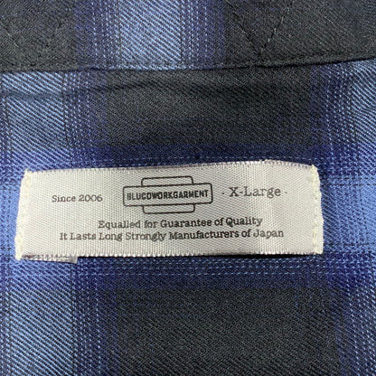 【中古品】【メンズ】 BLUCO ブルコ OL-108CO-019 SS OMBRE CHECK WORK SHIRTS ショートスリーブ オンブレ チェック ワーク シャツ トップス 145-260627-kh-08-izu サイズ：XL カラー：ブルー×ブラック 万代Net店