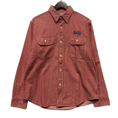 【中古品】【メンズ】 SUGAR CANE シュガーケーン SC27988 HICKORY STRIPE WORK LS SHIRT ヒッコリー ストライプ ロングスリーブ ワーク シャツ トップス 145-260627-kh-03-izu サイズ：M カラー：レッド×ホワイト 万代Net店