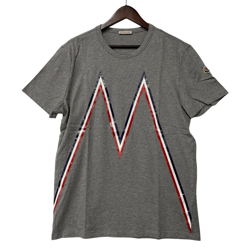 【中古品】【メンズ】 MONCLER モンクレール E20918048250 国内正規 MAGLIA T-SHIRT マグリア Tシャツ トップス 半袖 141-260615-cs-07-izu サイズ：L カラー：グレー 万代Net店