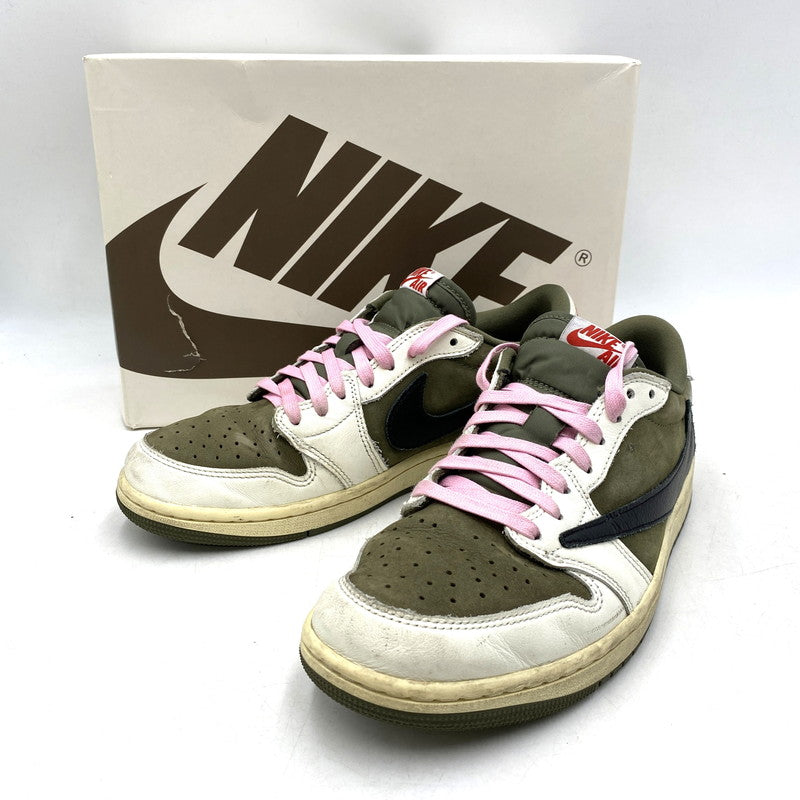 【中古品】【メンズ】 NIKE ナイキ × TRAVIS SCOTT トラヴィス・スコット AIR JORDAN 1 LOW OG SP DM7866-200 エアジョーダン 1 ロー OG SP スニーカー 靴 160-260616-as-07-izu サイズ：27cm カラー：MEDIUM OLIVE/BLACK-SAIL-MUSLIN 万代Net店