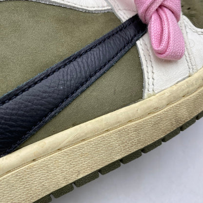 【中古品】【メンズ】 NIKE ナイキ × TRAVIS SCOTT トラヴィス・スコット AIR JORDAN 1 LOW OG SP DM7866-200 エアジョーダン 1 ロー OG SP スニーカー 靴 160-260616-as-07-izu サイズ：27cm カラー：MEDIUM OLIVE/BLACK-SAIL-MUSLIN 万代Net店
