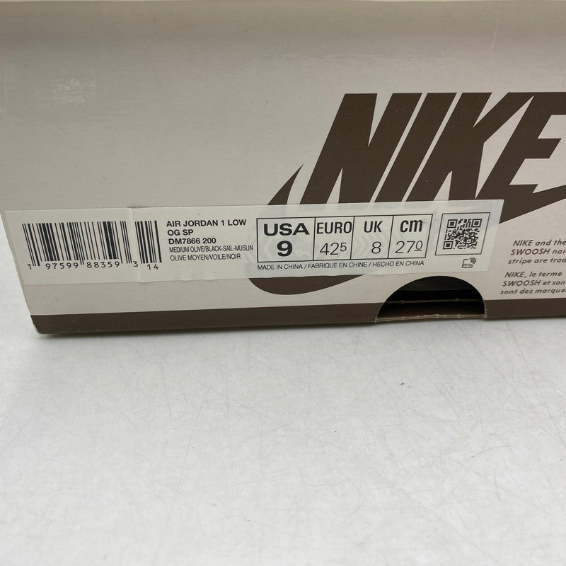 【中古品】【メンズ】 NIKE ナイキ × TRAVIS SCOTT トラヴィス・スコット AIR JORDAN 1 LOW OG SP DM7866-200 エアジョーダン 1 ロー OG SP スニーカー 靴 160-260616-as-07-izu サイズ：27cm カラー：MEDIUM OLIVE/BLACK-SAIL-MUSLIN 万代Net店