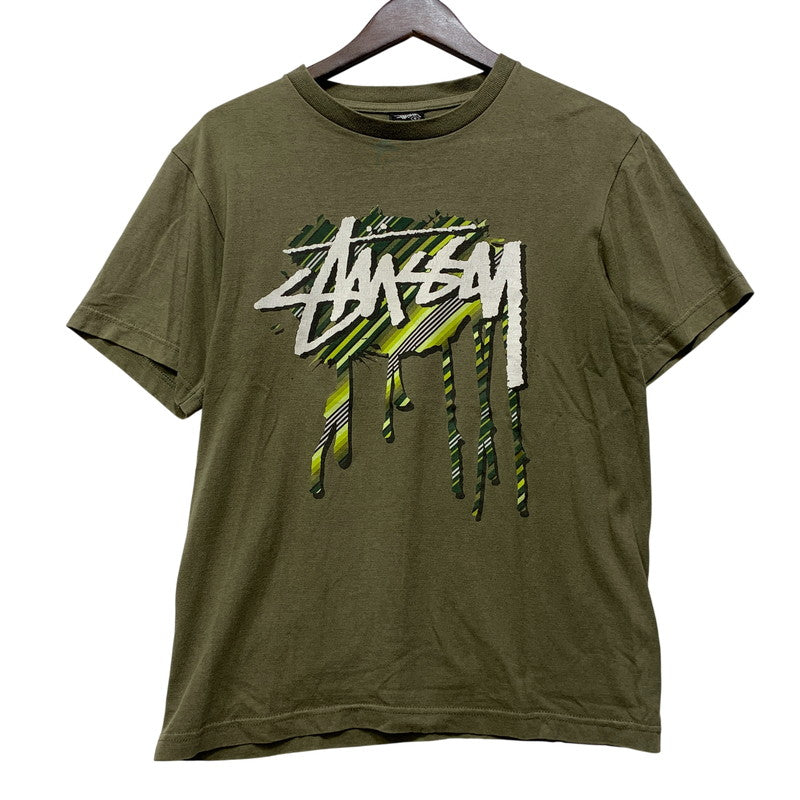 【中古品】【メンズ】 STUSSY ステューシー LOGO SS TEE ロゴ ショートスリーブ Tシャツ トップス 半袖 142-260730-cs-23-izu サイズ：S カラー：カーキ 万代Net店