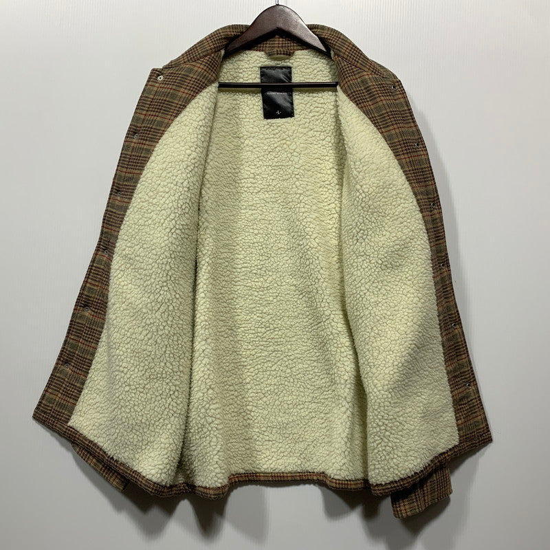 【中古品】【メンズ】 FTC エフティーシー FTC023AWSH02 SHERPA LINED PLAID NEL SHIRT シェルパ ネルシャツ トップス 142-260627-kh-02-izu サイズ：L カラー：ブラウン系 万代Net店