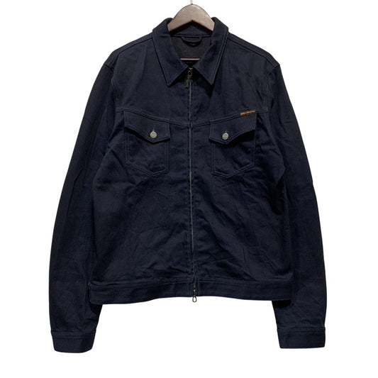 【中古品】【メンズ】 NUDIE JEANS ヌーディージーンズ DOUBLE ZIPUP DENIM JACKET ダブル ジップアップ デニム ジャケット アウター 141-260627-cs-12-izu サイズ：L カラー：ネイビー 万代Net店