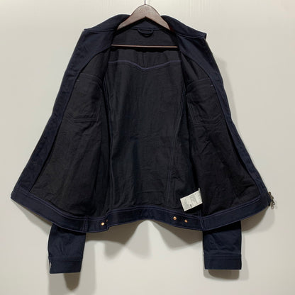 【中古品】【メンズ】 NUDIE JEANS ヌーディージーンズ DOUBLE ZIPUP DENIM JACKET ダブル ジップアップ デニム ジャケット アウター 141-260627-cs-12-izu サイズ：L カラー：ネイビー 万代Net店
