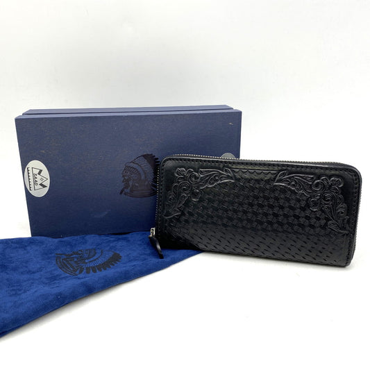 【中古品】【メンズ/レディース】 SAAD サード LEATHER LONG WALLET レザー ロング ウォレット 長財布 財布 200-260617-ya-01-izu カラー：BLACK 万代Net店