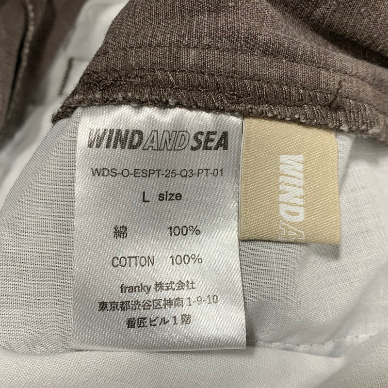【中古品】【メンズ】 WIND AND SEA ウィンダンシー COTTON EASY SHORTS WDS-O-ESPT-25-Q3-PT-01 コットン イージー ショートパンツ 153-260628-as-16-izu サイズ：L カラー：ブラウン 万代Net店