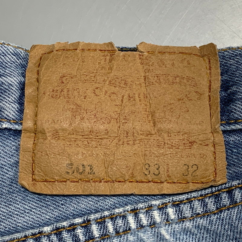 【現状渡し品】【メンズ】 LEVI'S リーバイス 刻印553 USA製 501 DENIM PANTS デニム パンツ ボトムス 157-260627-kh-01-izu サイズ：33×32 カラー：ライトインディゴ 万代Net店