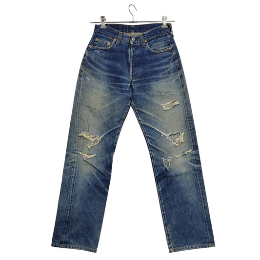【中古品】【メンズ】 Levi's リーバイス DAMAGE DENIM PANTS ダメージデニムパンツ 刻印555 USA製 ジーンズ 157-260617-as-06-izu サイズ：29×36 カラー：インディゴ 万代Net店