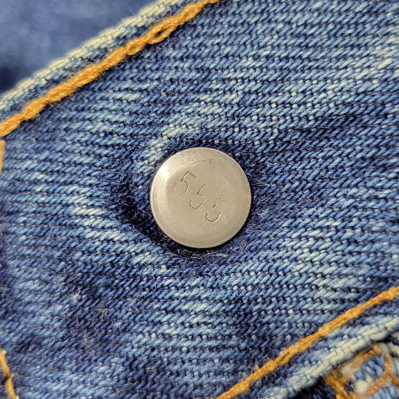【中古品】【メンズ】 Levi's リーバイス DAMAGE DENIM PANTS ダメージデニムパンツ 刻印555 USA製 ジーンズ 157-260617-as-06-izu サイズ：29×36 カラー：インディゴ 万代Net店