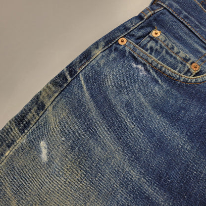 【中古品】【メンズ】 Levi's リーバイス DAMAGE DENIM PANTS ダメージデニムパンツ 刻印555 USA製 ジーンズ 157-260617-as-06-izu サイズ：29×36 カラー：インディゴ 万代Net店
