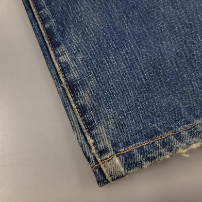 【中古品】【メンズ】 Levi's リーバイス DAMAGE DENIM PANTS ダメージデニムパンツ 刻印555 USA製 ジーンズ 157-260617-as-06-izu サイズ：29×36 カラー：インディゴ 万代Net店