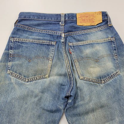 【中古品】【メンズ】 Levi's リーバイス DAMAGE DENIM PANTS ダメージデニムパンツ 刻印555 USA製 ジーンズ 157-260617-as-06-izu サイズ：29×36 カラー：インディゴ 万代Net店