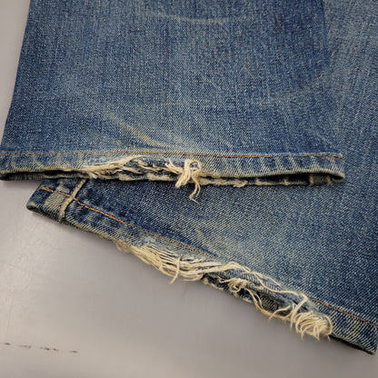 【中古品】【メンズ】 Levi's リーバイス DAMAGE DENIM PANTS ダメージデニムパンツ 刻印555 USA製 ジーンズ 157-260617-as-06-izu サイズ：29×36 カラー：インディゴ 万代Net店