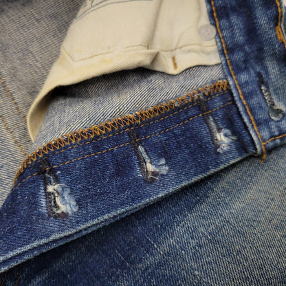 【中古品】【メンズ】 Levi's リーバイス DAMAGE DENIM PANTS ダメージデニムパンツ 刻印555 USA製 ジーンズ 157-260617-as-06-izu サイズ：29×36 カラー：インディゴ 万代Net店