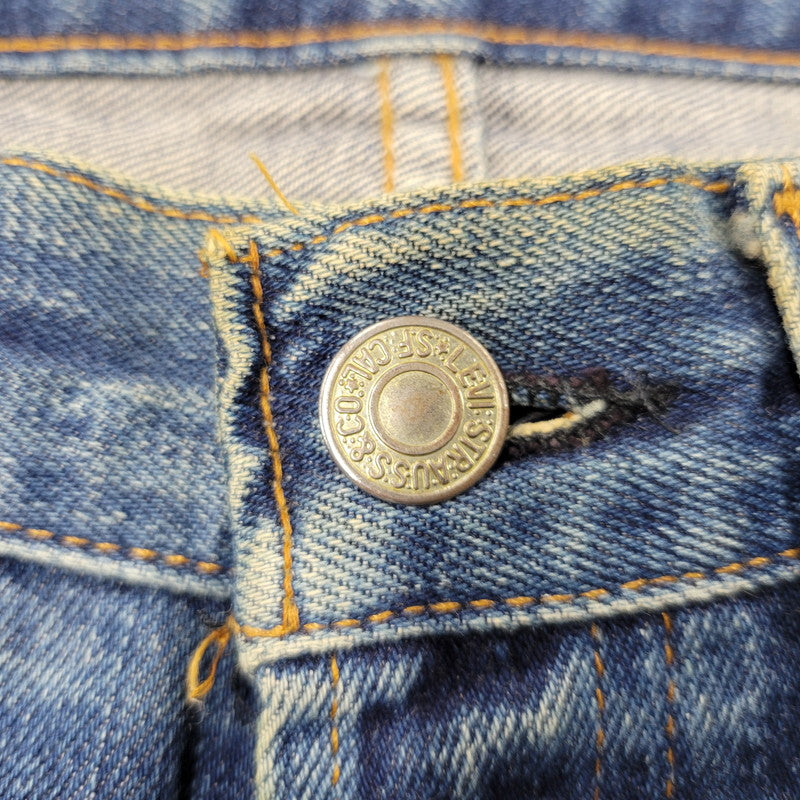 【中古品】【メンズ】 Levi's リーバイス DAMAGE DENIM PANTS ダメージデニムパンツ 刻印555 USA製 ジーンズ 157-260617-as-06-izu サイズ：29×36 カラー：インディゴ 万代Net店