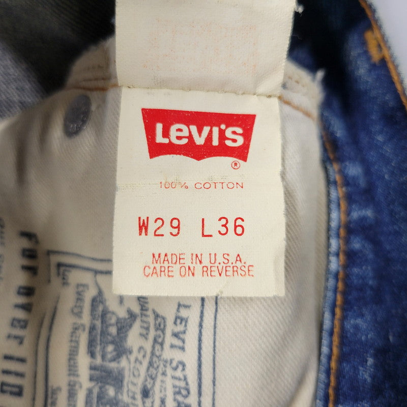 【中古品】【メンズ】 Levi's リーバイス DAMAGE DENIM PANTS ダメージデニムパンツ 刻印555 USA製 ジーンズ 157-260617-as-06-izu サイズ：29×36 カラー：インディゴ 万代Net店