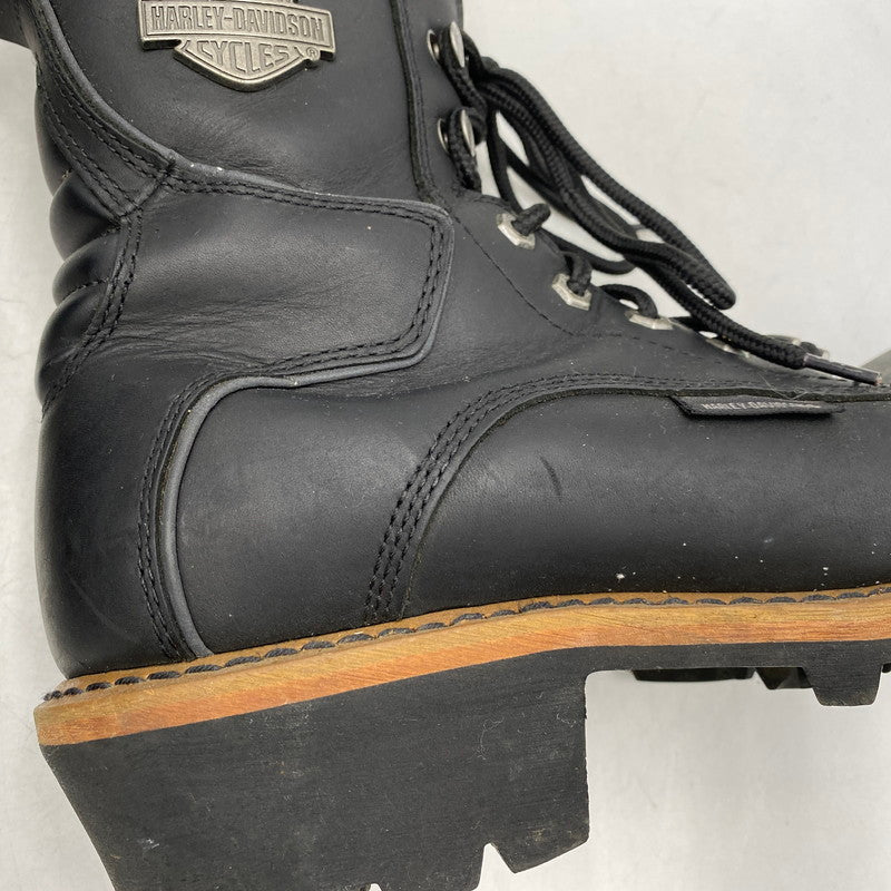 【中古品】【メンズ】 HARLEY DAVIDSON ハーレーダビッドソン TYSON LOGGER MOTORCYCLE BOOTS D95188 タイソン ロガー モーターサイクル ブーツ 靴 164-260616-as-01-izu サイズ：USA 9M カラー：ブラック 万代Net店