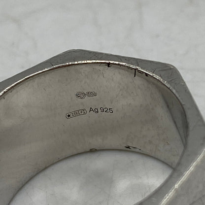 【中古品】【メンズ/レディース】 CELINE セリーヌ AG 925 ヘリテージ ヘプタゴン リング 指輪 アクセサリー 182-260616-as-09-izu サイズ：表記58 カラー：シルバー 万代Net店