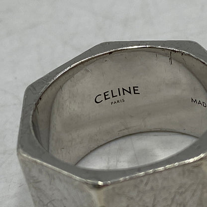 【中古品】【メンズ/レディース】 CELINE セリーヌ AG 925 ヘリテージ ヘプタゴン リング 指輪 アクセサリー 182-260616-as-09-izu サイズ：表記58 カラー：シルバー 万代Net店
