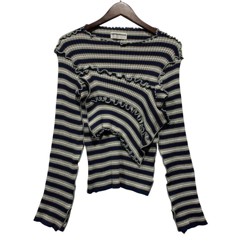 【中古品】【レディース】 KOTOHAYOKOZAWA コトハヨコザワ BORDER CENTER CUTTING RIB KNIT KT21A-KN ボーダー センター カッティング リブ ニット 169-260628-as-21-izu カラー：マルチカラー 万代Net店