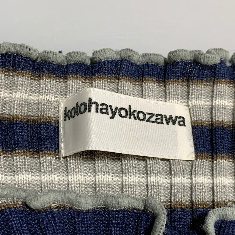 【中古品】【レディース】 KOTOHAYOKOZAWA コトハヨコザワ BORDER CENTER CUTTING RIB KNIT KT21A-KN ボーダー センター カッティング リブ ニット 169-260628-as-21-izu カラー：マルチカラー 万代Net店