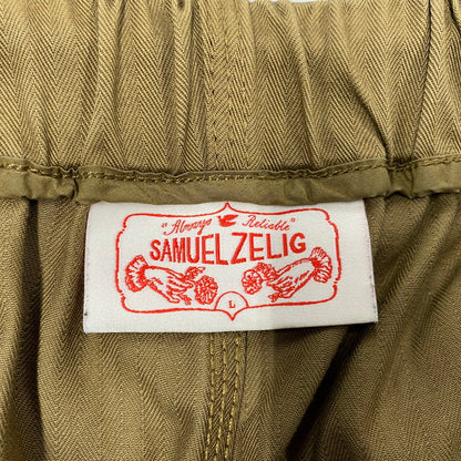 【中古品】【メンズ】 SAMUEL ZELIG サミュエルゼリグ アップリケ ワイドパンツ ボトムス 152-260617-kh-08-izu サイズ：L カラー：カーキ 万代Net店