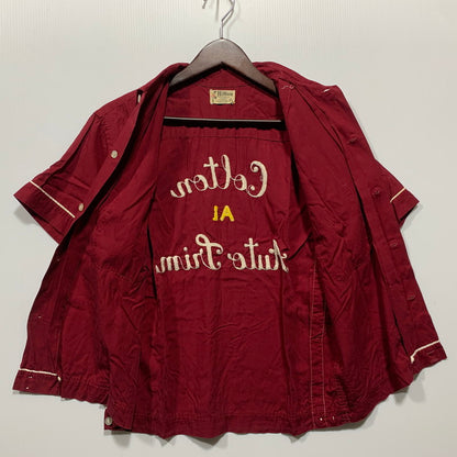 【中古品】【メンズ】 HILTON ヒルトン BOWLING SS SHIRT ボーリング ショートスリーブ シャツ 半袖 USA製 146-260628-as-20-izu カラー：ワインレッド 万代Net店